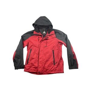 ZEROXPOSUR Red Black Hooded Ski Snowboard Jacket‎ Men's Size Medium